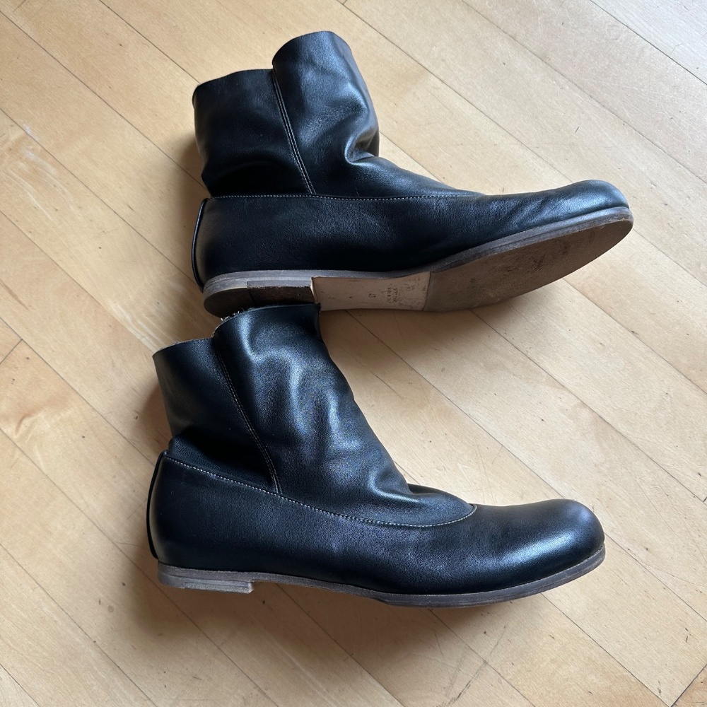 Fausto Santini Black leather slip on bootie, 10, PG1460 - Picture 3 of 7